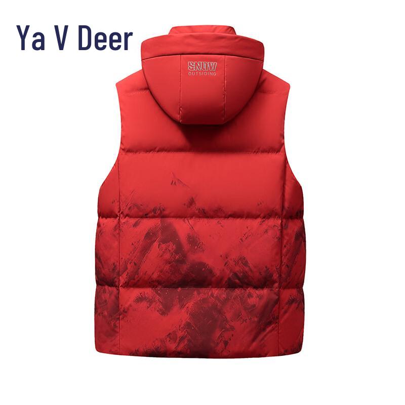 Yalu EW Men's Ink Splash Detachable Hood Down Vest