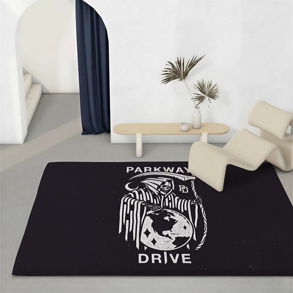 Metal Band P-Parkway DriveS Floor Mat Eco-Friendly Flannel Doormat Non-Slip Odorless Soft Short Plush Indoor Floor Rug