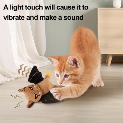 Cat Toys Chirping Tit Interactive Toy Plush 3 Slap Modes Realistic Design USB Rechargeable Safe Washable Indoor Kitty Kitten Exercise Toy