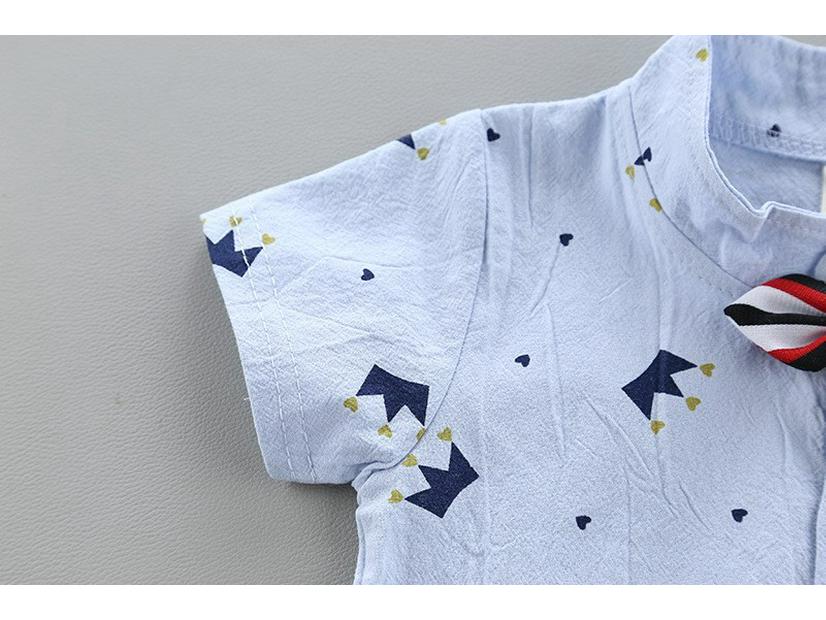 Trendy Summer Two-Piece Infant Boys' Short-Sleeve Outfit