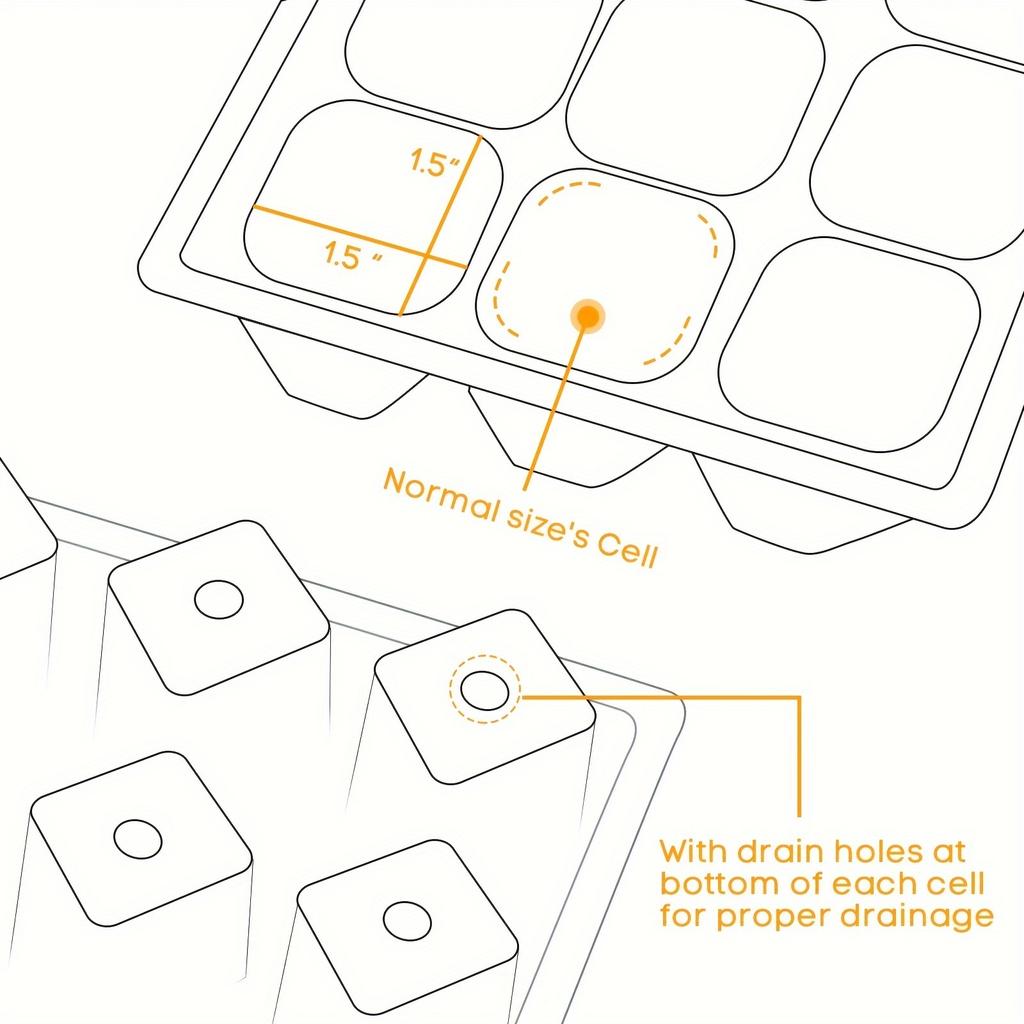 10pcs Seed Tray With Elevated Lid, 120 Cells Thicken Seed Starting Trays Kit With Adjustable Humidity Vent
