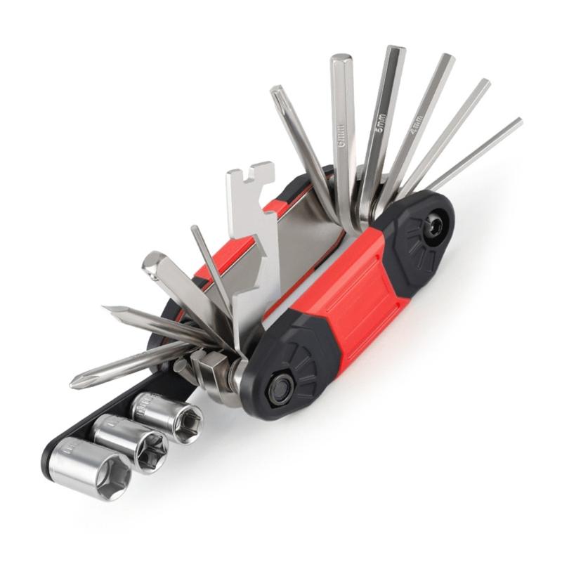 Foldable Metrisc Repair Tool 16 In 1 Multifunctional Bikes Repair Tool Foldings Wrenches Cyclings Mechanic Repair Tool