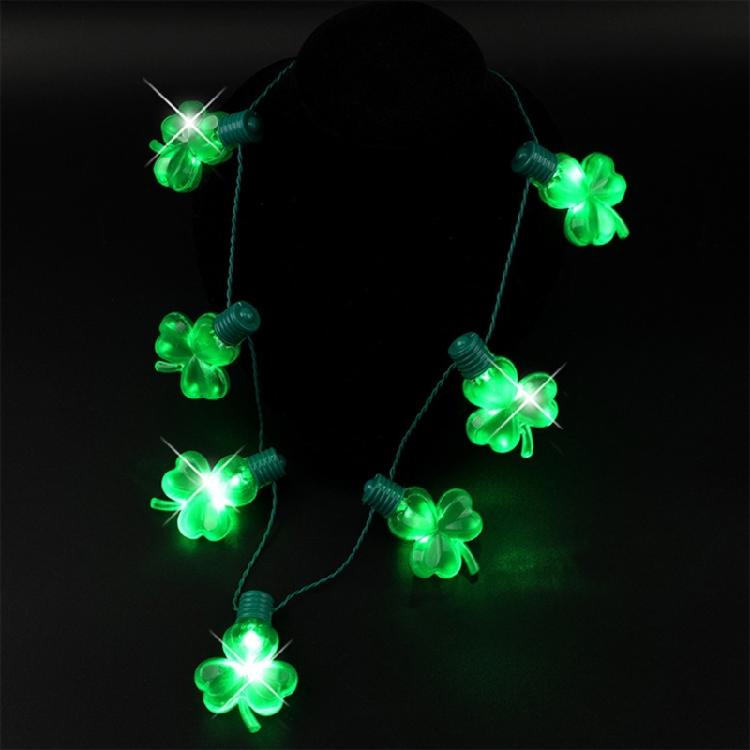Light Glowing LED Necklace Flashing Light-up Blinking Clovers Lights Necklace