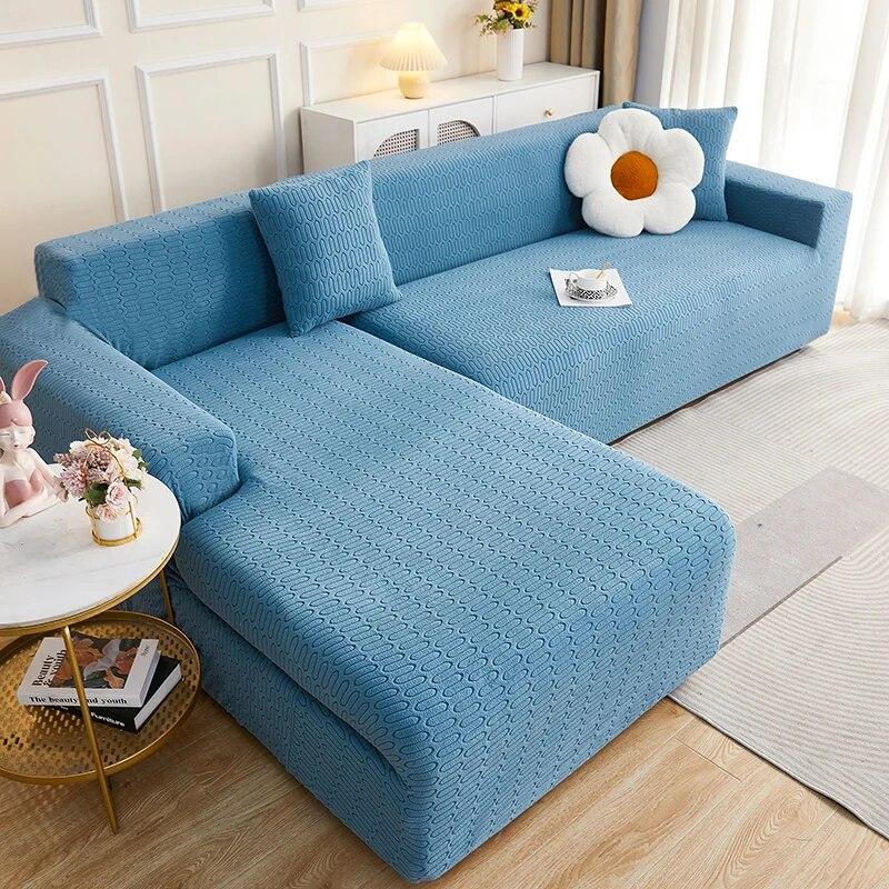 Žakárový potah na pohovku do obývacího pokoje, potah na sedák pohovky, nastavitelný potah na pohovku, rohový potah na pohovku ve tvaru L, domácí dekorace, pratelný