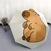1pc Capybara Cute Automatic Folding Umbrella, Lightweight Retractable Compact Travel Umbrella, 8-Rib Sturdy Frame044