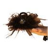 High-Grade Feather and Ostrich Hair Shark Clip for Autumn/Winter - Elegant Ponytail Headdress