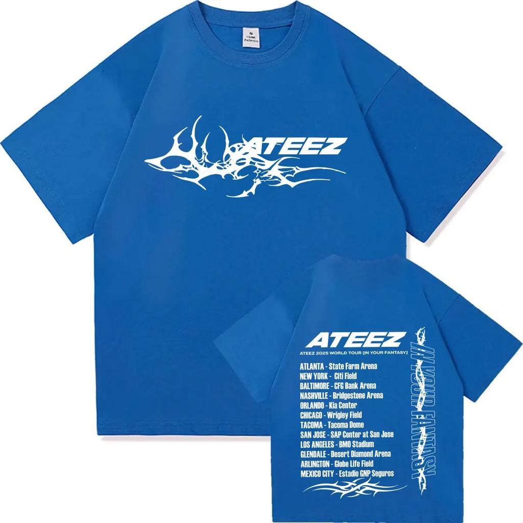 2026 ATEEZ World Tour In Your Fantasy O-Neck Tshrits Men Women Fashion Casual Clothing Hip Hop Teenagers Cotton Comfort Tshrit Unisex