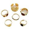 6Pcs/Set Punk Gothic Colorful Crystal Metal Rings for Women Men Geometric Irregular Gold Color Ring Wild Party Jewelry Wholesale