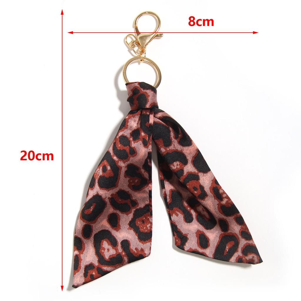 Leopard Print Fabric Keychain Bag Accessory Ornament