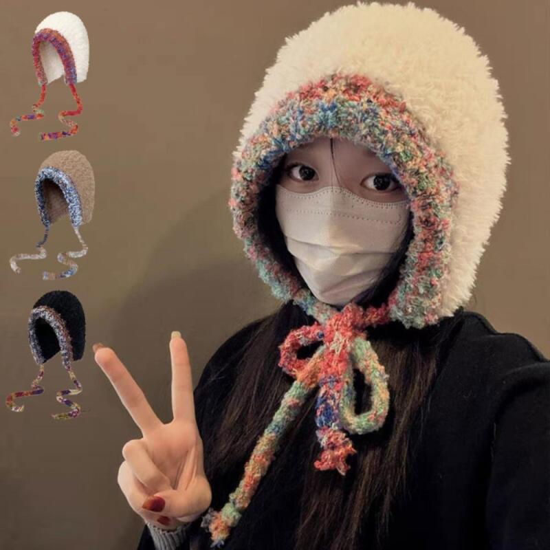 Lovely Poggle Colored Fur Beanie Hat for Women
