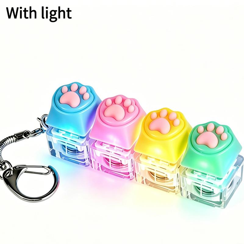 Led Keyboard Button Stress Relief Toy Decompression Keychain Anti-Stress Keyboard Fingertip Key Cap Pendant Antistress Toy