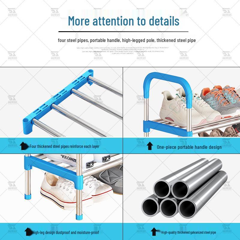 Slim Multi-Tier Shoe Rack for Entryway or Dorm