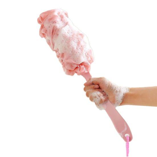Yousheng EQWLJWE Back Scrubber for Shower Loofah Sponge Shower Brush Using Body Exfoliating with Long Handle, Loofah On a Stick for Men Women, Bathing