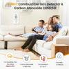4in1 Gas and Carbon Monoxide Detector Temperature Humidity Sensor AC Plug in Combustible Gas Leak Detector Gas Alarm LCD Display