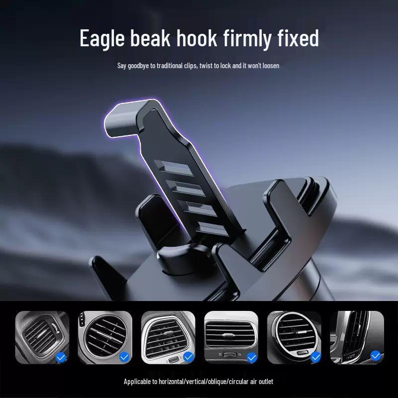 Dual-Head Magnetic Car Phone Holder with 17mm Ball Joint for Air Vent Navigation