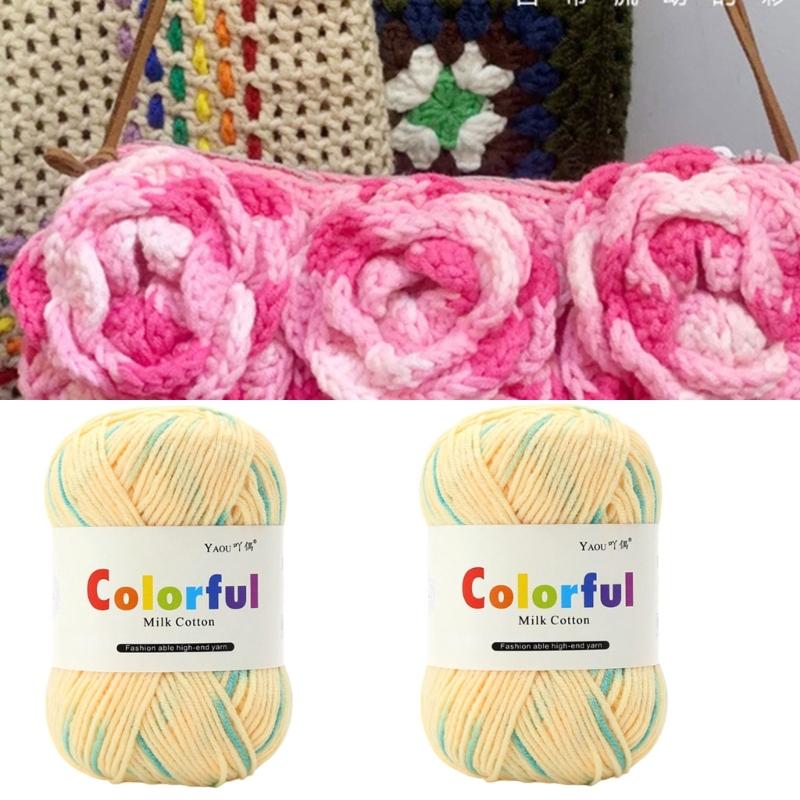 5Rolls Soft Dyed Acrylic Yarn 50grams Per Roll for Knitting Sweater Scarves Hat Blankets Baby Clothes Home Decoration