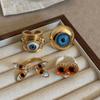 Geometric Demon Eye Ring Y2K Vintage Gold Ring Retro Exaggerated Ring  Gift
