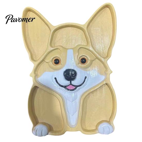 Solid Wood Food Display Wooden Christmas Tree Charcuterie Platter, Animal Shape Serving Tray with Turtle Cat Dog, Fruit Nut Platter Divided