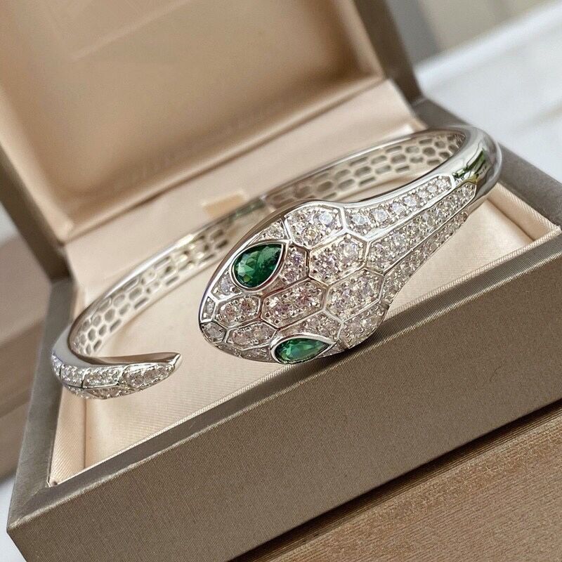 

Браслет-браслет Blue Snake, абсолютно новый, 925 пробы, серебро, Богемия, захватывающая рельефная структура, подарок для женщин зелёный