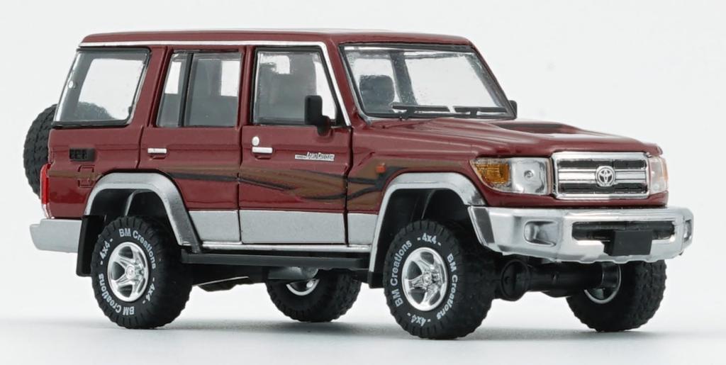 BM Creations Toyota Land Cruiser LC76 Dark Red LHD Scale Model 1/64 (64B0347)