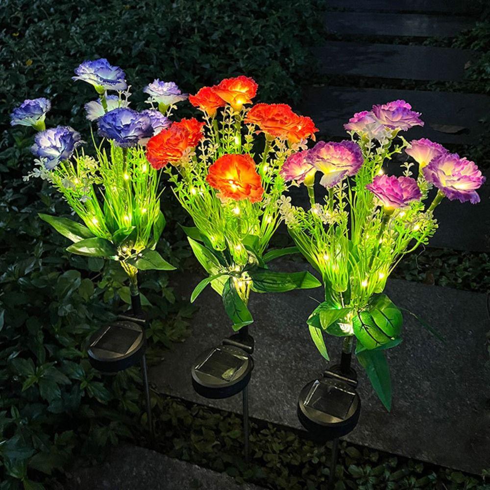 Simulation Flower Outdoor Yard Lights 7 Heads Solar LED Lights Garden Floral Lamp Lawn Decoration