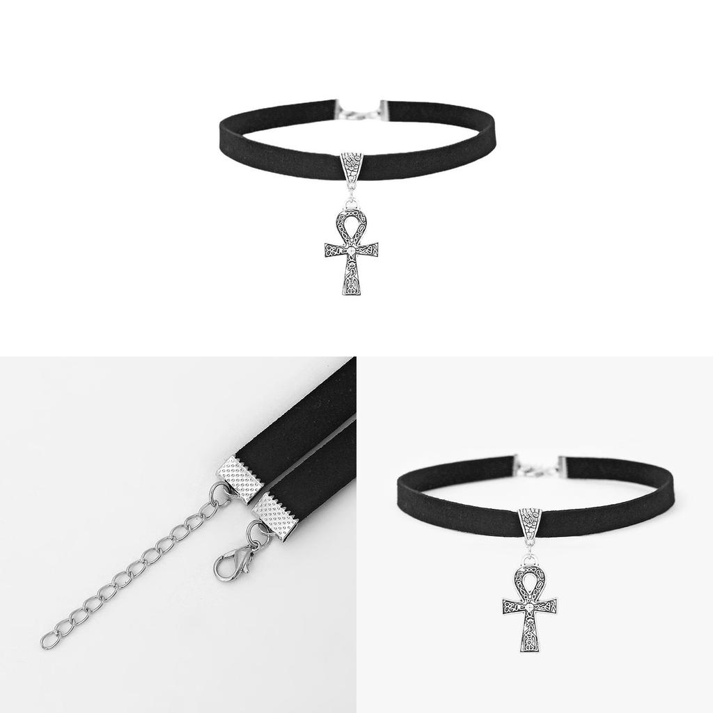 Ancient Egyptian Ankh Cross Pendant Necklace Unisex Geometric Alloy Jewelry For Fashion