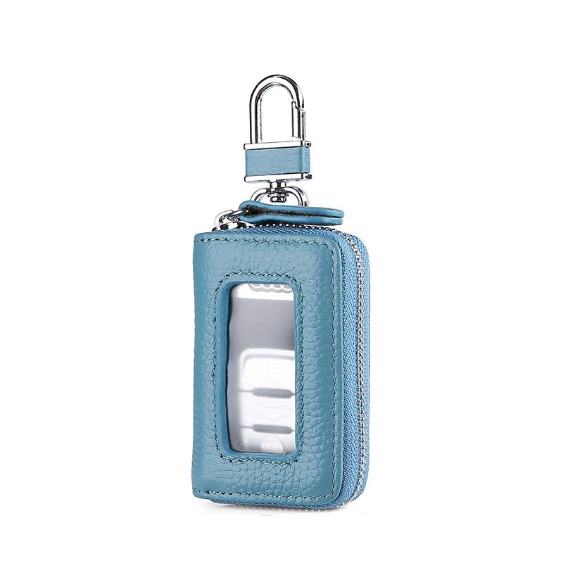 Retro Schlüsselanhänger Brieftasche Reißverschlusstasche Visuelle Spiegelfenster Autoschlüssel Schutztasche Leder Schlüsselhalter Mini Autoschlüssel Tasche Fall
