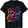This Girl Glows For 80s And 90s Kids Women Colorful Quote T-Shirt Unisex T-Shirt