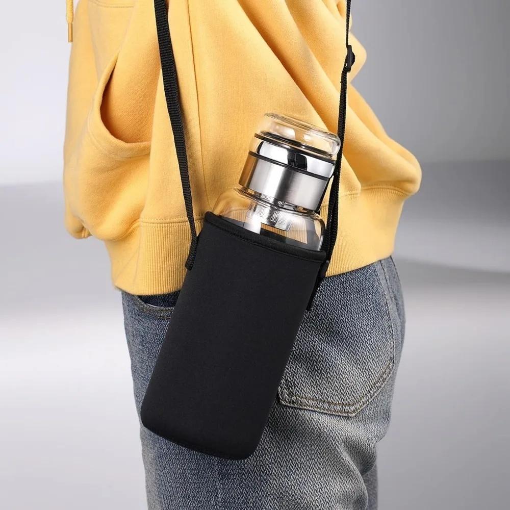 1000ml Portable Glass Water Bottle 1pc Transparent Milk Juice Cup with Stainless Tea Infuser Sport Water Bottles for Gym Hiking