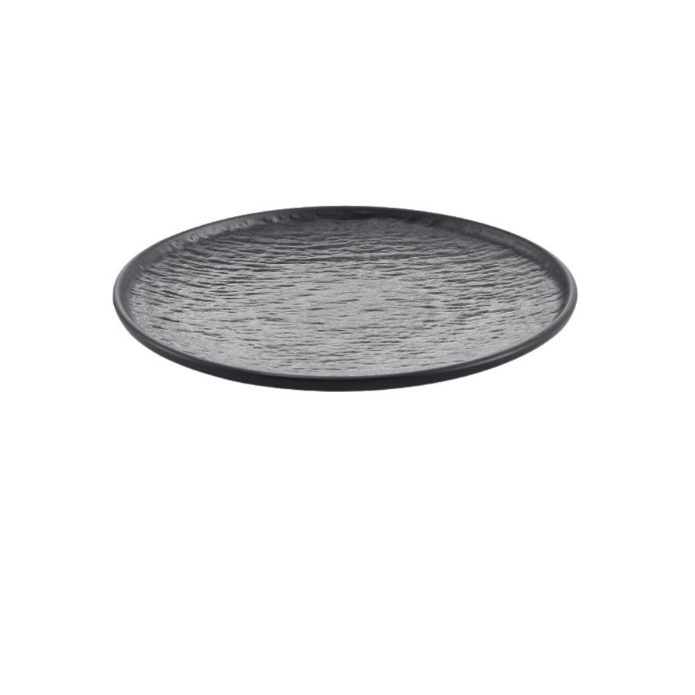 Western Style Beef Flat Plate Black Dinner Plate Cooking Dishes Melamine Plate  Hotel