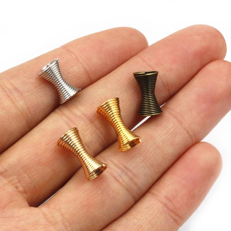 15-30pcs Spring Funnel Shape Spacer Beads Caps DIY Beading Supplies Cone Spring Coil End Caps For Jewelry Makings Accessories