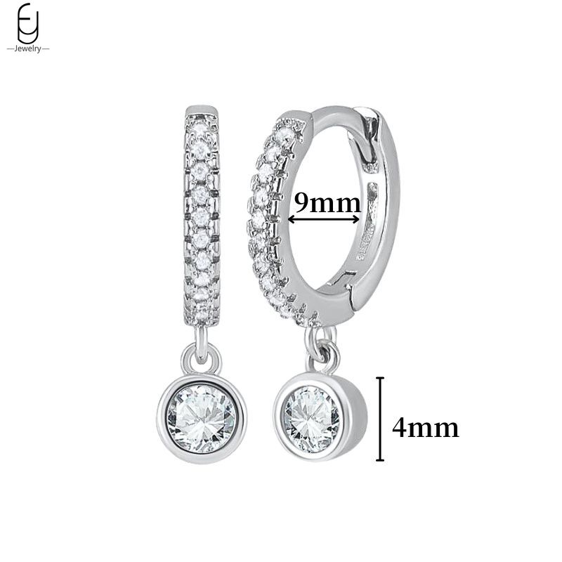 925 Silver Ear Buckles Fashion Hoop Earrings White Crystal Luxury Women's Earrings Wedding Women's Jewelry Premium Gift