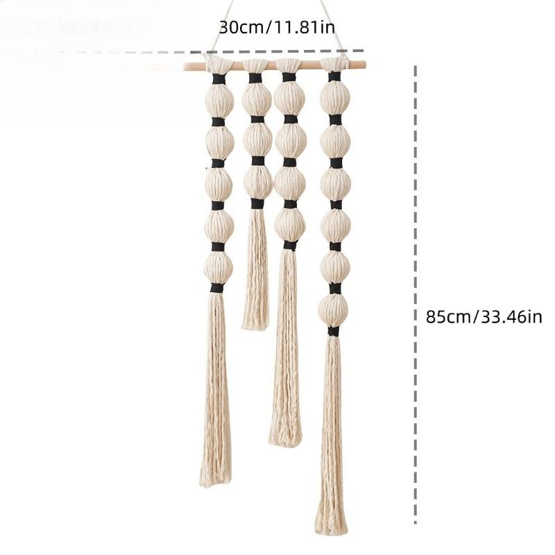 1pc Hand-woven Round Cotton Rope Simple Tassel Tapestry Gourd-shaped Wall Hanging in The Living Room Homestay Cotton Gift