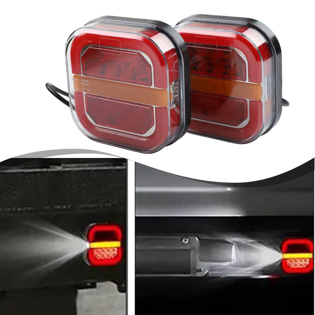 For Buses Brake Lights 12 24V Trailers 4cm Thickness 28 LEDs 3-5W Power 50,000 Hour Lifespan PC And Plastic Material