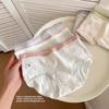 Plus Size Girls Summer Simple Pure Cotton 10A Antibacterial Extended Crotch Comfortable Briefs