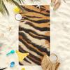 Großes Plüsch-Strandtuch mit Tiger-Muster, Hochsaugfähig für den Urlaub am Meer, Schwimmbad