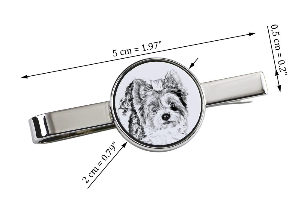 Biewer Yorkshire Terrier - tie clip with a dog, personalized tie clip, a unique gift for a man from the Art-Dog brand