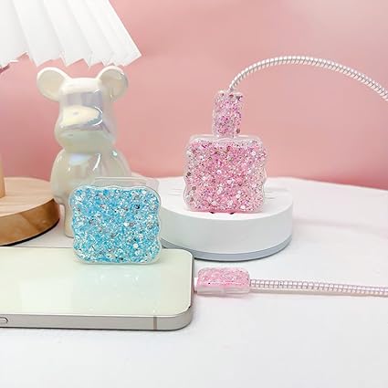 Glitter Model Suitable for iPhone 20w/18w Charging Head Cover 14/16 Cable Clip Data Cable Protective Cover