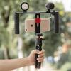 Manjike Portable Aluminum Phone Cage with Light and Mic for Live Streaming