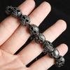 Cooles handgefertigtes Totenkopf-Perlen-Kettenarmband für Männer aus massivem Edelstahl, Herrenarmbänder, Punkrock-Schmuckzubehör