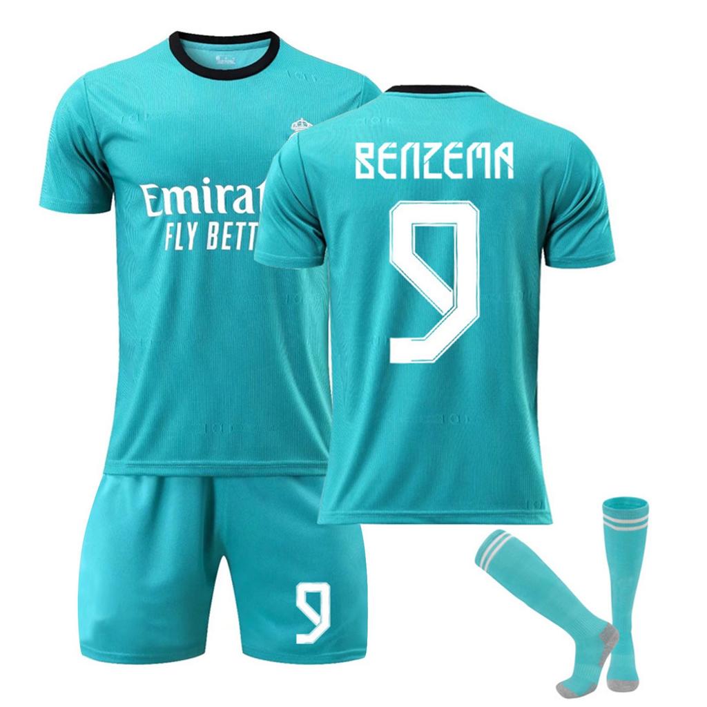 2021/2022 R. Seconda Maglia da Calcio Trasferta Set Pantaloncini Calzettoni Nuovo Pantaloncini Calzettoni Taglie Adulto Completi