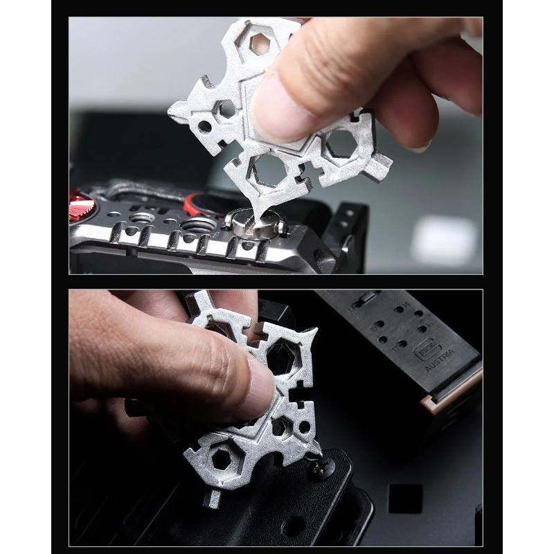 23 In 1 Pentagon Multi-function Snowflake Inner Six Angle Wrench Tool Outdoor EDC Screwdriver Bicycle Combination Tool 58*58mm