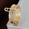 Fashion Pin Connection Three Layers Designer Fashion Ring for Women Valentine's Day Gift Jewelry R7393