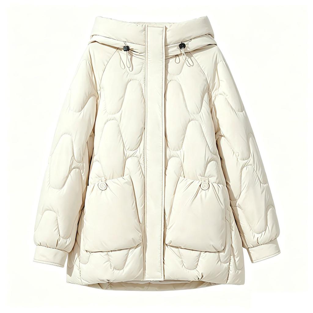 Winter Women's Clothing New Medium and Long Hooded Down Cotton-padded Clothes Thickened and Warm Small Cotton-padded Jackets Trendy