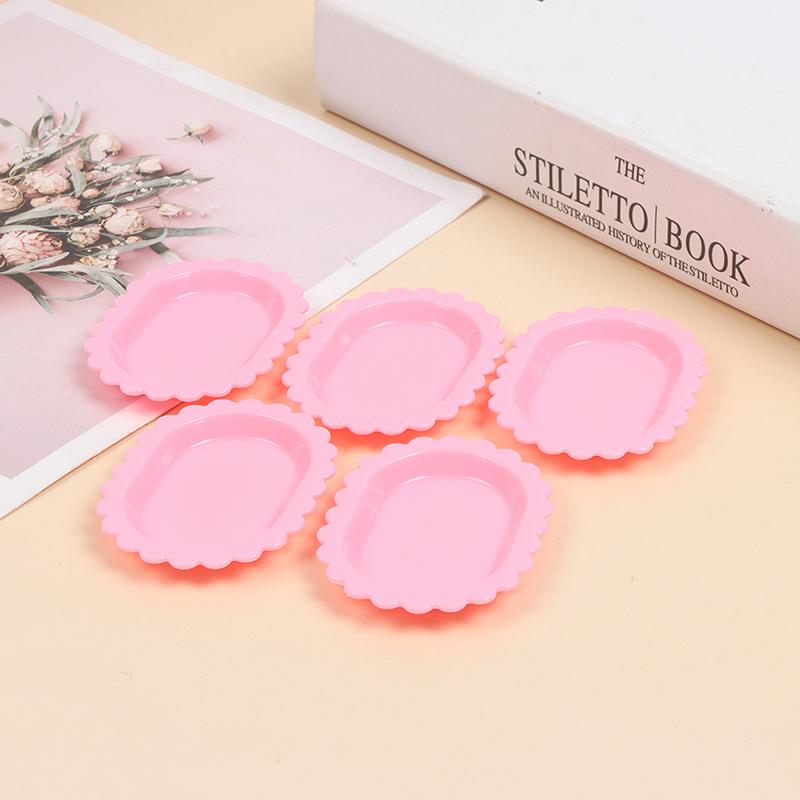 4/5PCS Candy Color 1/12 Dollhouse Miniature Nordic Food Plate Doll House Mini Play Kitchen Furniture Accessories