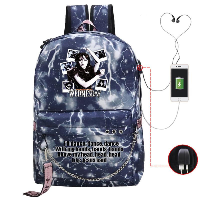 Usb Backpack Printed Travel Bag American Drama Peripheral Leisure Junior High School Student Schoolbag
