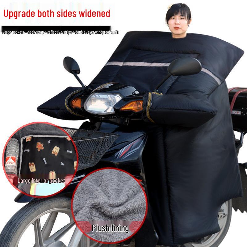 Bent Beam Motorcycle Windshield Fleece-Lined Waterproof Knee Pads - Warm, Thickened, Cold-Proof, Four Seasons Use.