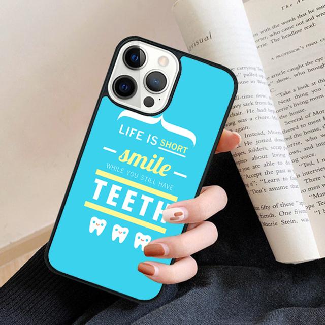 Anatomy Dental Crowned Tooth Crown Phone Case Back Cover for iPhone 17 Air 16 15 14 13 11 12 Pro Max Plus