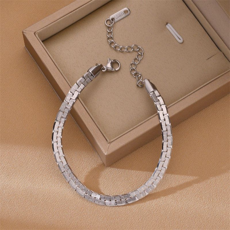 Fashion Cross-Border Hot Titanium Steel Bracelet Korean Style Fashion All-Match Elegant Titanium Steel No Fading Bracelet Women's Bracelet