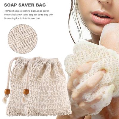 50/40/20/10Pcs Shower Bath Sisal Soap Bag Natural Sisal Soap Bag Exfoliating Soap Saver Pouch Holder for Bath & Shower Use